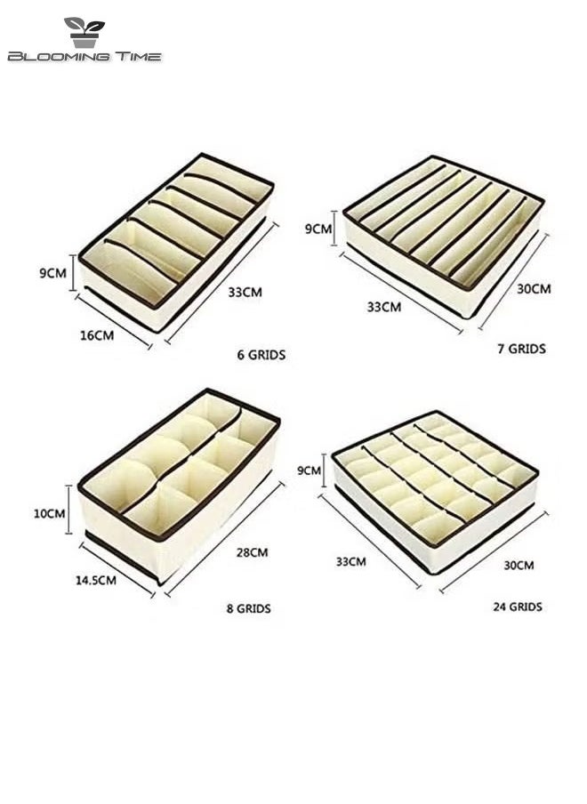 BLOOMING TIME - 4 Pcs, Small Clothing Storage Box, Non-Woven Cardboard, Foldable Divider, Can Be Classified And Stored - Image 1