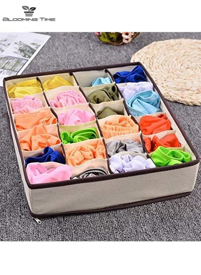 BLOOMING TIME - 4 Pcs, Small Clothing Storage Box, Non-Woven Cardboard, Foldable Divider, Can Be Classified And Stored - Image 1