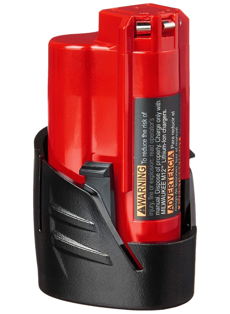 ميلواكي بطارية ليثيوم أيون مدمجة من ميلووكي 48-11-2401، طراز M12 REDLITHIUM، بجهد 12 فولت وتيار 1.5 أمبير، مزودة بحماية من الحمل الزائد، مناسبة للأدوات الكهربائية اللاسلكية. - Image 1