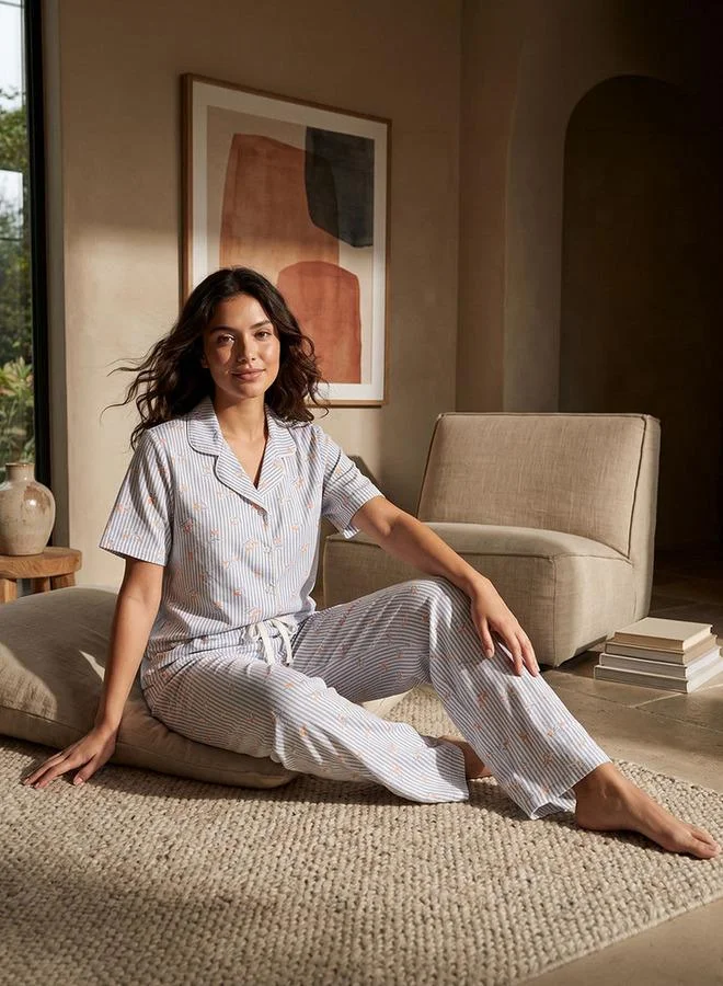 Splash FAV Fav Button-Down Shirt and Pyjamas Set
