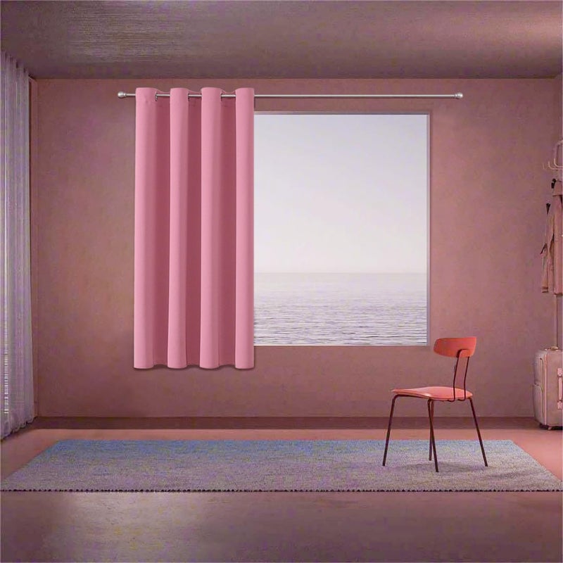 ChrisDowa Grommet Blackout Curtains for Bedroom - Thermal Insulated Room Darkening Curtains for Living Room (1 Panel Set  Pink  52W x 63L) - Image 1