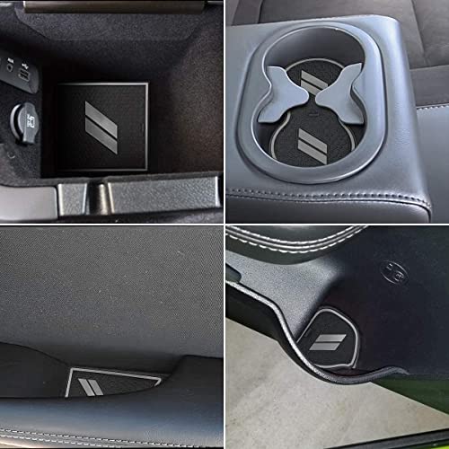 Auprite Anti Dust Mats for Dodge Challenger Accessories 2015 2016 2017 2018 2019 2020 2021 2022 2023,Custom Fits Cup Holder Liners Mats Door Pocket Center Console Liners, 11pcs/kit (Gray) - Image 3