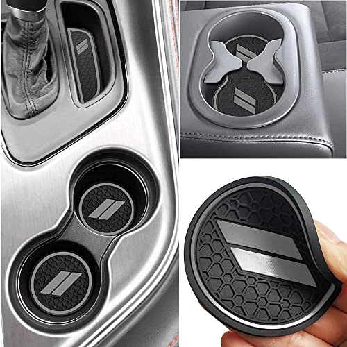 Auprite Anti Dust Mats for Dodge Challenger Accessories 2015 2016 2017 2018 2019 2020 2021 2022 2023,Custom Fits Cup Holder Liners Mats Door Pocket Center Console Liners, 11pcs/kit (Gray) - Image 1