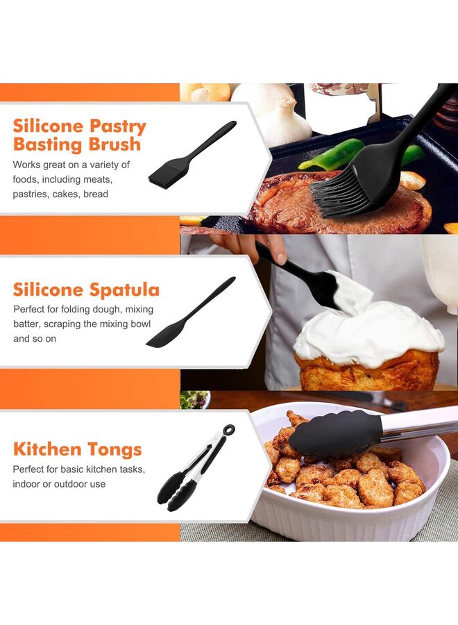 Dual Basket Air Fryer Accessories, Set of 9 Fit for Dual Air Fryer DZ201, DZ401 & Most 8 Quart - 10 Quart and Larger Dual Zone Air Fryer, Include Cake Pizza Pan, Rack & Skewer  - Image 3
