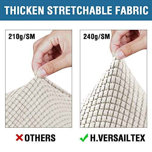H.VERSAILTEX 4 Piece Stretch Couch Covers for 3 Cushion Couch Sofa Furniture Slipcovers Feature Upgraded Thicker Jacquard Fabric (Sofa, Ivory) - Image 5