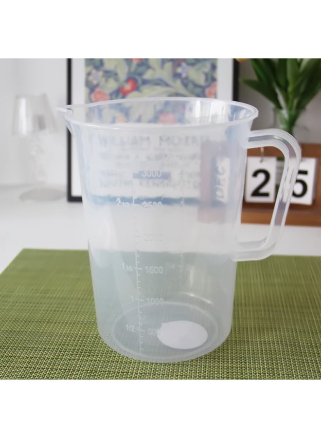 Food Grade Household Plastic Measuring Cup Milk Tea Shop Handmade Soap DIY Tool With Scale Cup Commercial Large Capacity Beaker-Color:3000ml With Handle-Capacity:Default Item - Image 1