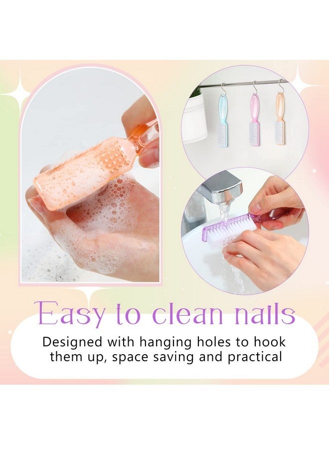 Patelai 30 Pcs Nail Scrubber Brushes Nail Brush For Cleaning Fingernails Handle Grip Manicure Brushes Pedicure Cleaning Brushes For Toes And Fingernail Cleaning, 5 Colors (Light Colors) - Image 2