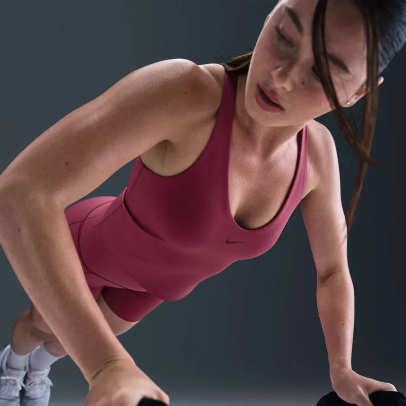 Nike Pink Women's Universa Medium-support Padded Sports Bra Tank for Women | Best Price UAE