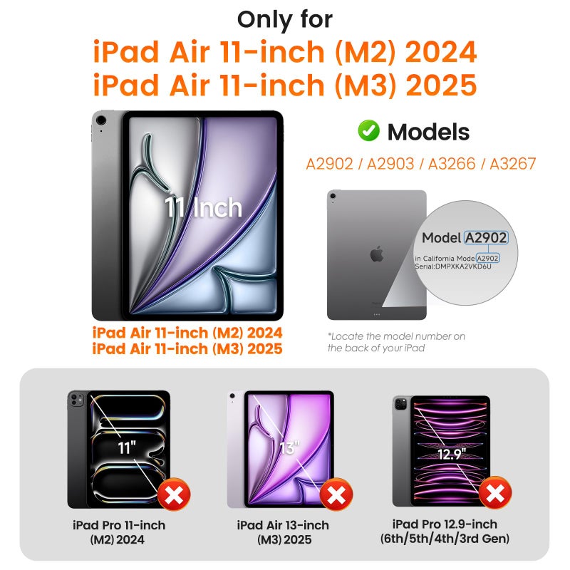 PandaShield 2-Pack 9H+ Tempered Glass Screen Protector for iPad Air M3/M2 (11 inch, 7th/6th Gen, 2025/2024) - Easy-Install Box, 12FT Shatterproof, Apple Pencil Compatible, Bubble Free, HD Clarity - Image 2