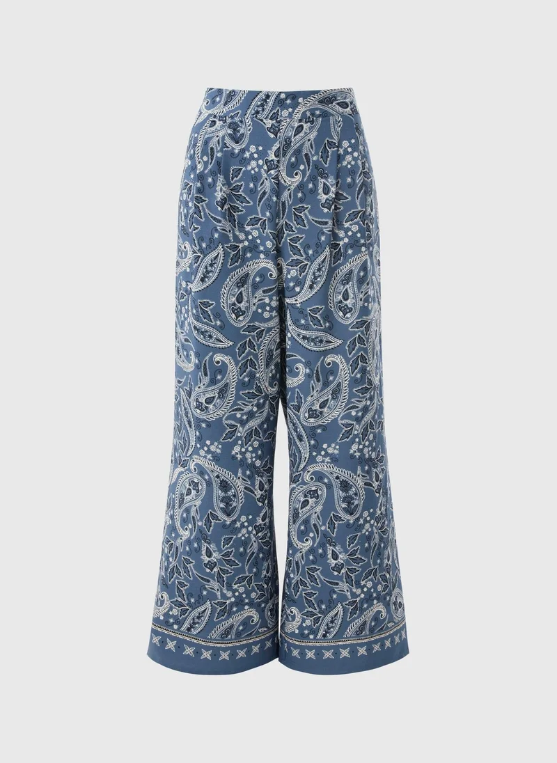 Matalan Blue Blue Printed Co Ord Wide Leg Trousers for Women | Best Price UAE