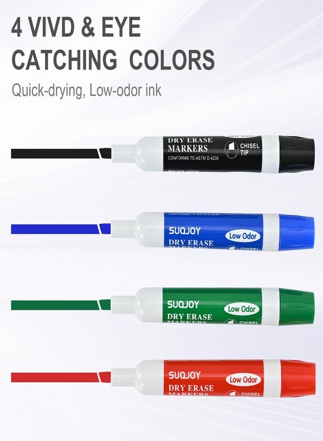SUQJOY Dry Erase Markers, Chisel Tip Whiteboard Marker, Low Odor Thick Dry Markers, 36 Bulk 4 Assorted Color Markers for office - Image 3