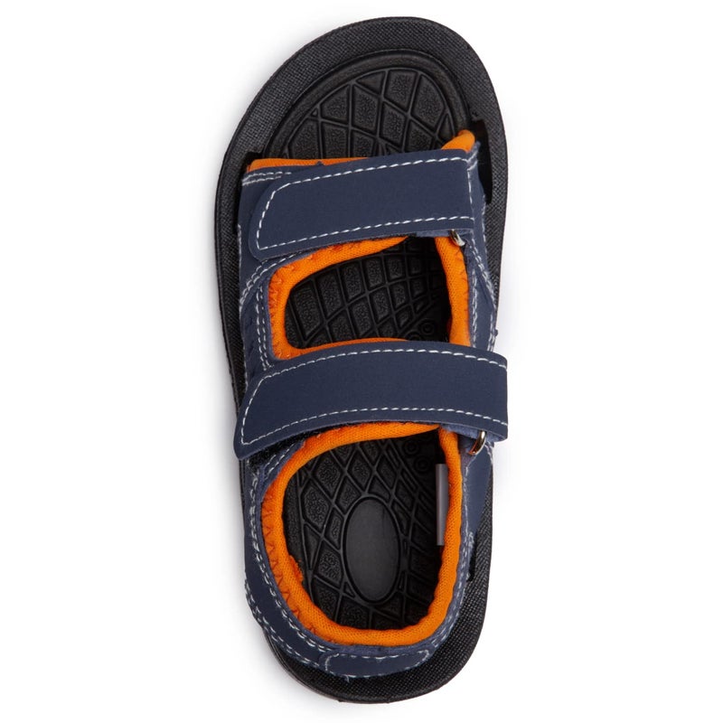 Skysole Double Strap Rugged Sport Sandals for Boys, Rubber Sole Summer Kids Sandals & Water Shoes, Orange/9-10 Toddler - Image 3
