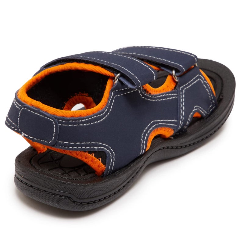 Skysole Double Strap Rugged Sport Sandals for Boys, Rubber Sole Summer Kids Sandals & Water Shoes, Orange/9-10 Toddler - Image 2
