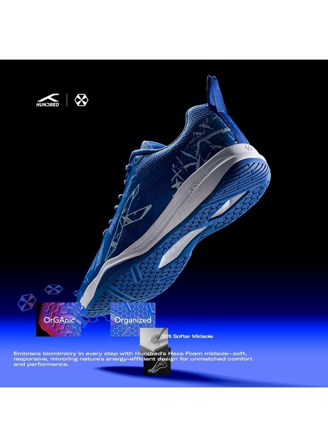 هندرد حذاء تنس الريشة Blade للجنسين (غير لاصق) | خفيف ومتين (أزرق/أبيض، مقاس 12 بريطاني) - Image 5