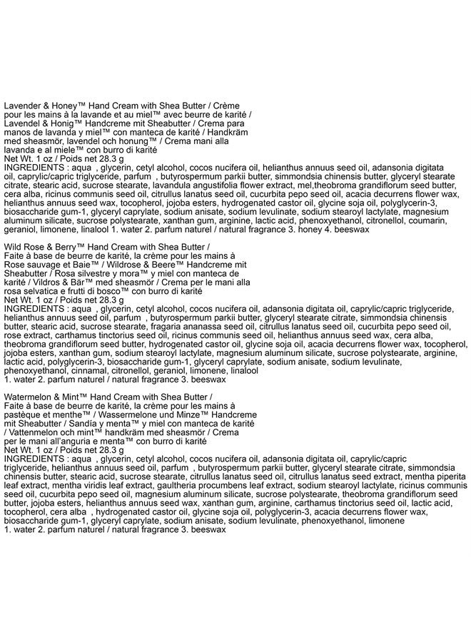 Burt's Bees Christmas Gifts, 3 Body Care Stocking Stuffers Products, Hand Cream Trio Set - Lavender Honey, Watermelon Mint & Wild Rose Berry Shea Butters - Image 3