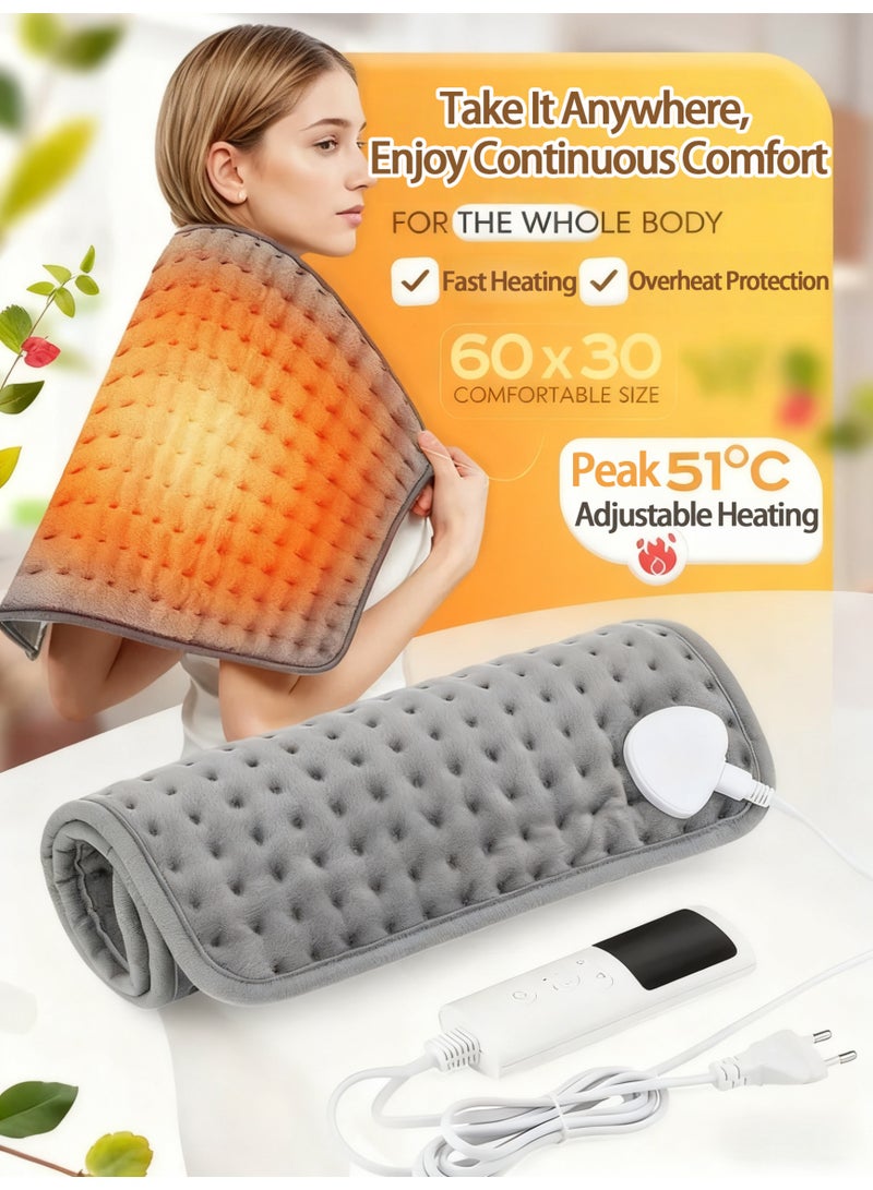 Electric Heating Pad for Back, Neck, Shoulder, Legs, Knees & Abdomen – Moist & Dry Heat Therapy, Fast Heating Hot Pad with Auto Shut Off, Pain Relief for Muscle Cramps - Image 1