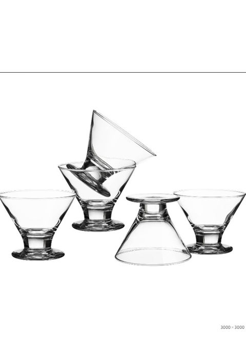 A Set Of 6 Clear Glass Ice Cream Bowls