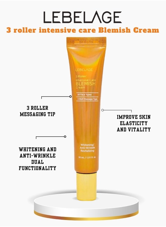 Lebelage THREE ROLLER INTENSIVE CARE BLEMISH CREAM (30ml) | KOREAN MADE SKIN CARE  - Image 1