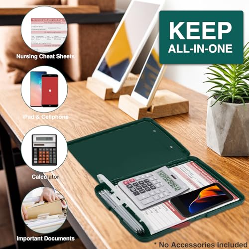 Sooez Clipboards with Storage, High Capacity Clip Boards 8.5x11 with Storage, Heavy Duty Nursing Clipboard Folder, Plastic Clipboard with Pen Holder for Women Teachers Work, School & Office Supplies - Image 5