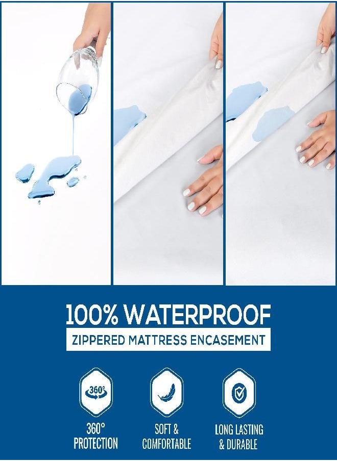 Utopia Bedding - Utopia Bedding Zippered Mattress Encasement Queen - 100% Waterproof and Bed Bug Proof Mattress Protector - Absorbent, Six-Sided Mattress Cover - Image 1