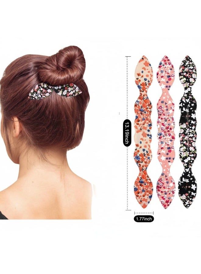 4 Pcs French Twist Hair Tool for Women, Soft Sponge Updo Bun Shaper for Fine Medium Thick Hair, Easy Hair Styling Accessories for Quick Updo, Work Party Weddin - Image 3