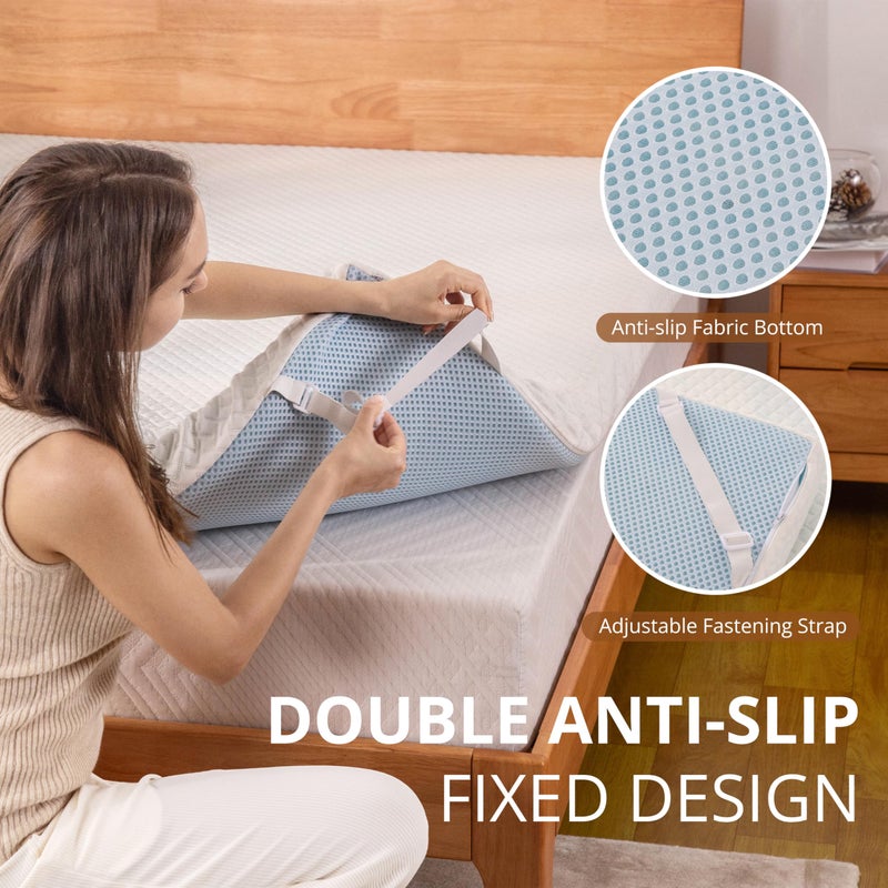 MLILY EGO Gel Memory Foam Mattress Topper, 2 Inch Queen with Removable Breathable Soft Cover, Cooling Bed Topper for Comfort Body Support & Pressure Relief, CertiPUR-US Certified - Image 5