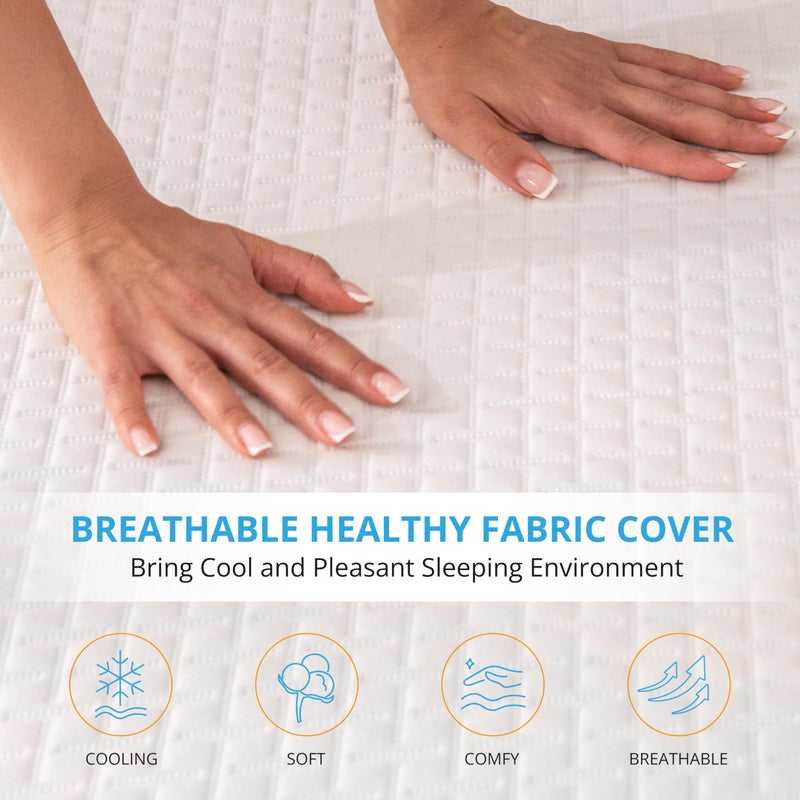 MLILY EGO Gel Memory Foam Mattress Topper, 2 Inch Queen with Removable Breathable Soft Cover, Cooling Bed Topper for Comfort Body Support & Pressure Relief, CertiPUR-US Certified - Image 3