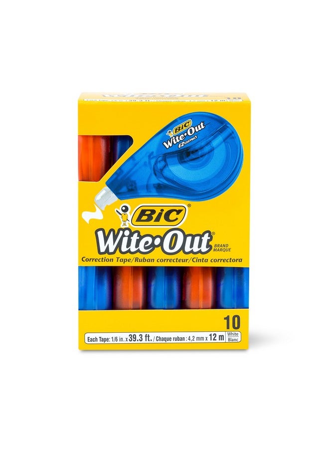 Bic - BIC Wite-Out Brand EZ Correct Correction Tape, 39.3 Feet, 10-Count Pack of white Correction Tape, Fast, Clean and Easy to Use Tear-Resistant Tape Office or School Supplies - Image 1