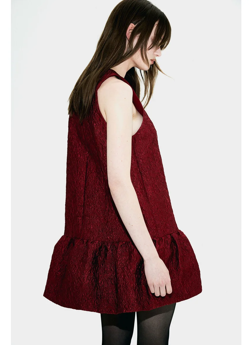 اتش اند ام Jacquard-Weave Bubble-Hem Dress