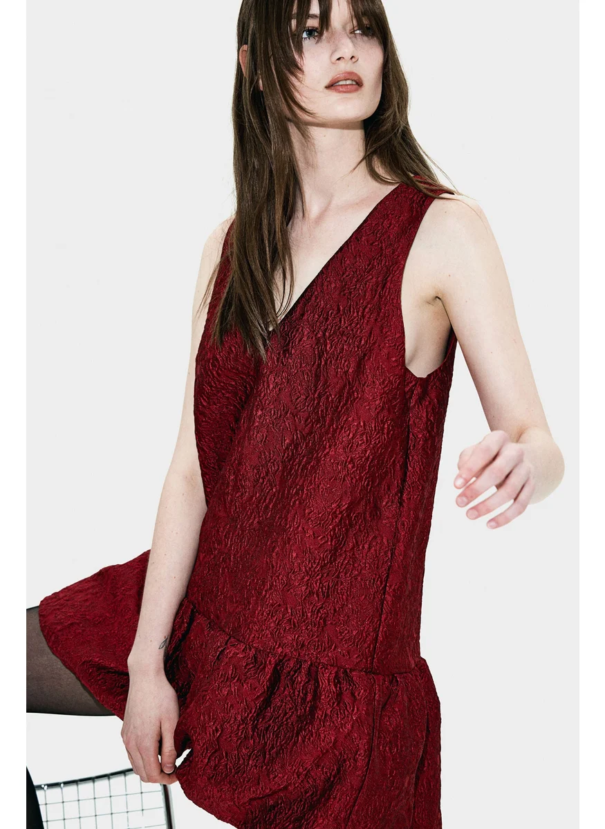 اتش اند ام Jacquard-Weave Bubble-Hem Dress