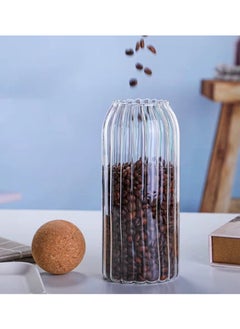 QSHOP Glass Food Storage Jars Set of 3 with Ball Cork Lids, Bamboo Glass Storage Containers with Good Sealing, Suitable for Kitchen Pantry for Tea, Coffee, Sugar, Flour, Spices, Etc.  - Image 3