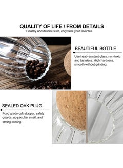 QSHOP Glass Food Storage Jars Set of 3 with Ball Cork Lids, Bamboo Glass Storage Containers with Good Sealing, Suitable for Kitchen Pantry for Tea, Coffee, Sugar, Flour, Spices, Etc.  - Image 5