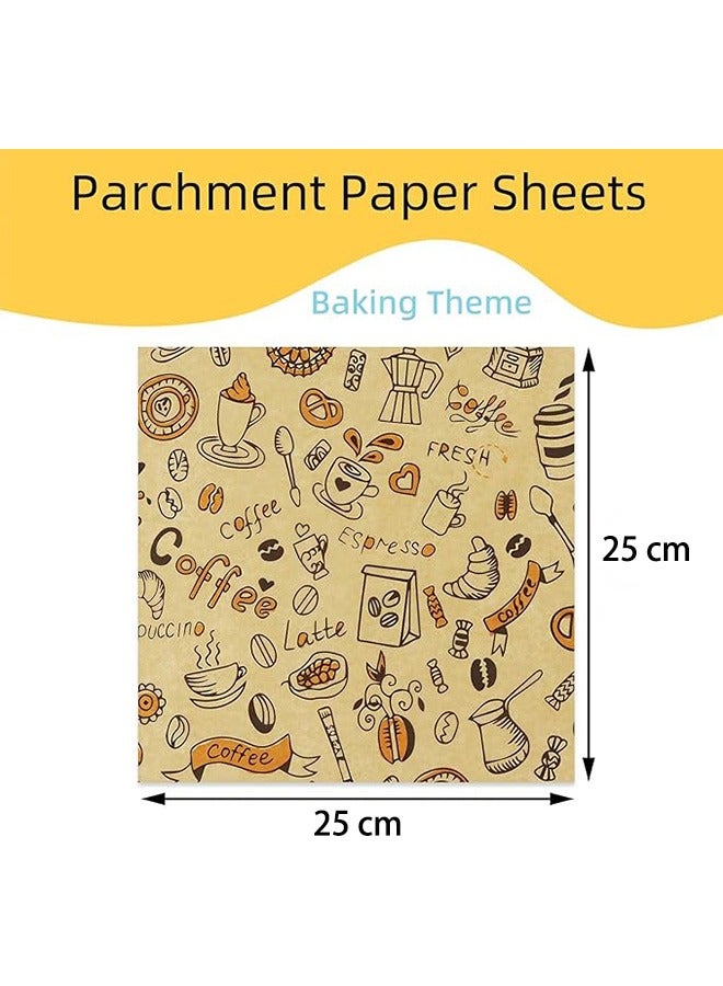 50 Pcs Wax Baking Papers Disposable Oilproof Greaseproof Paper for Food Greaseproof Sandwich Picnic Basket Liners Wrappers Bakery Tissue Sheets Kitchen - Image 2