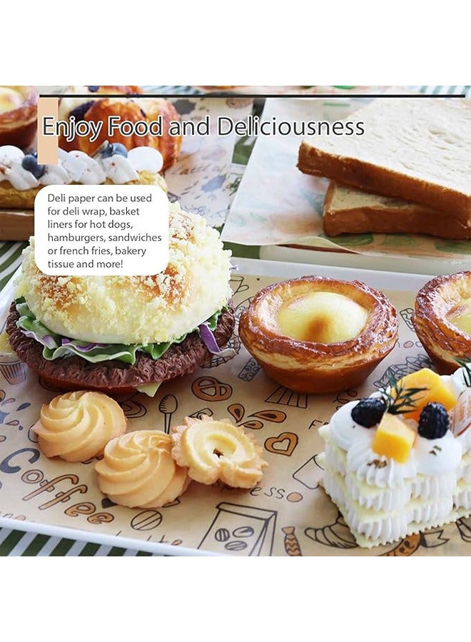 50 Pcs Wax Baking Papers Disposable Oilproof Greaseproof Paper for Food Greaseproof Sandwich Picnic Basket Liners Wrappers Bakery Tissue Sheets Kitchen - Image 5