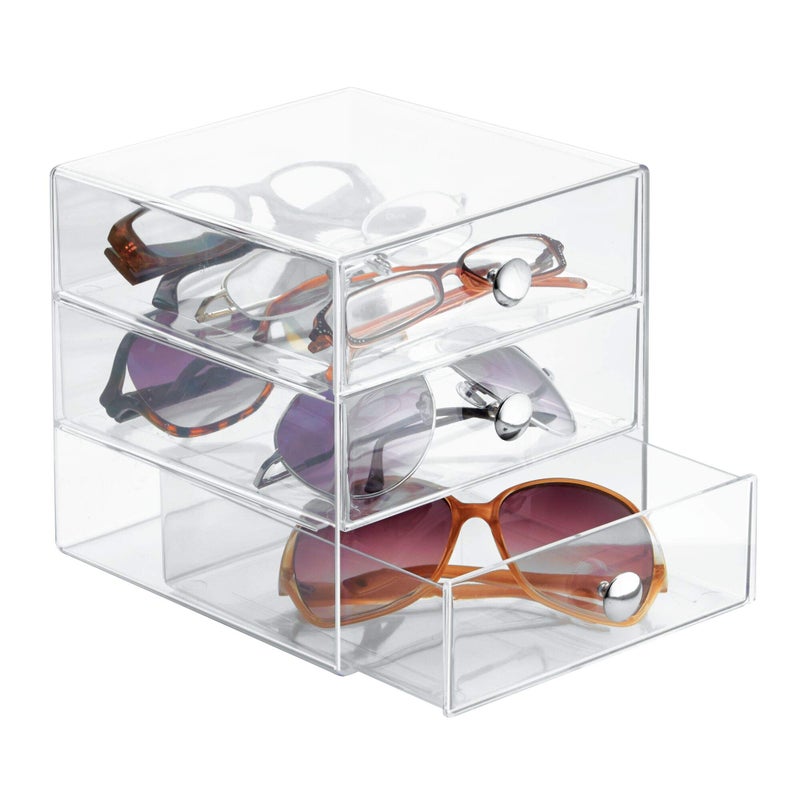 إنترديزاين Idesign BPA خالية من البلاستيك 3-drawer الغرور منظم-6.5 "" x 6.5 "" x 6.5 "" Clear - Image 4