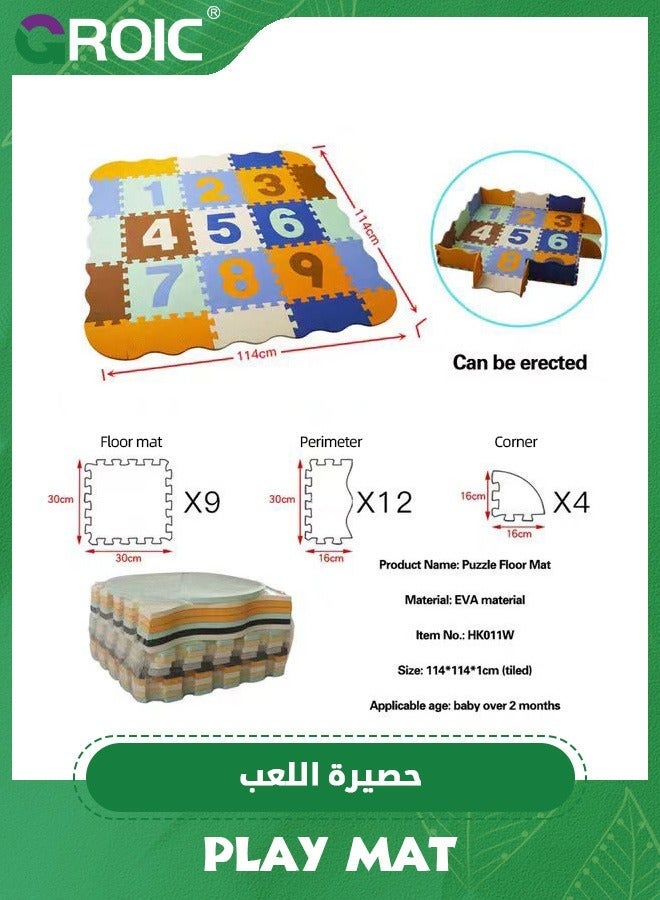 GROIC Baby Puzzle Mat,Foam Play Mat Foam Floor Tiles with Numbers,Interlocking Crawling Playmat for Kids - Image 2