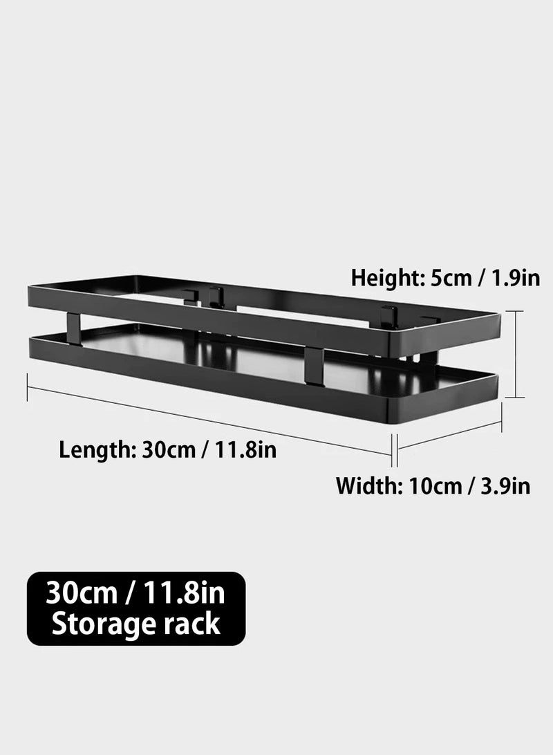 LOOPITYS Hanging Storage (2 Packs) Baskets Organizer Wall Mount Metal storage rack Installation without drilling screw holes for Kitchen Bathroom Shower Spice Shelf Home Decor Essentials （Black） - Image 5