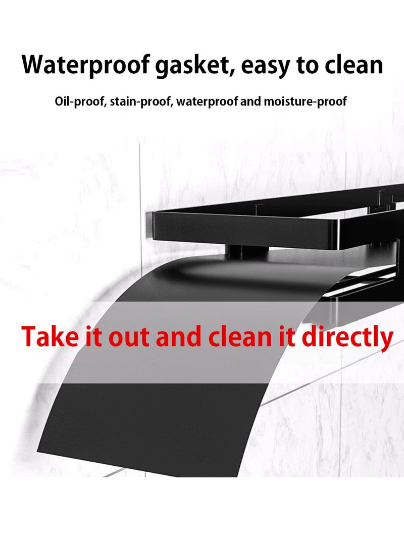 LOOPITYS Hanging Storage (2 Packs) Baskets Organizer Wall Mount Metal storage rack Installation without drilling screw holes for Kitchen Bathroom Shower Spice Shelf Home Decor Essentials （Black） - Image 4