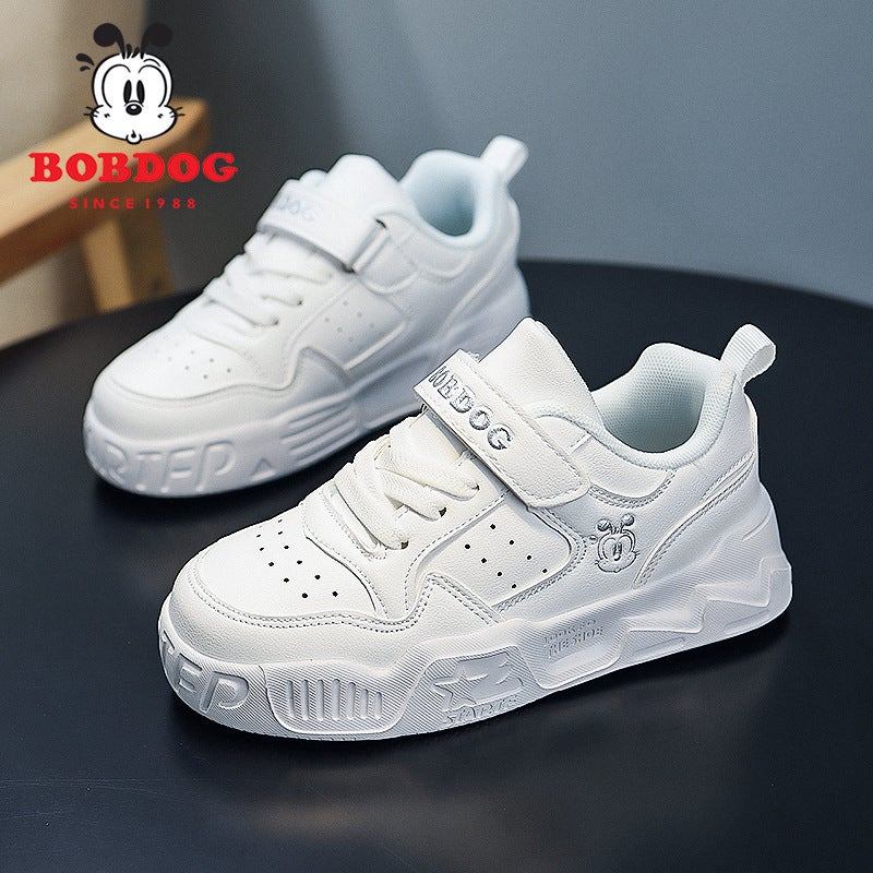Babu Bean Children'S Shoes Children'S White Shoes Boys Shoes 2024 Primary School Girls White Sports Shoes - Image 1