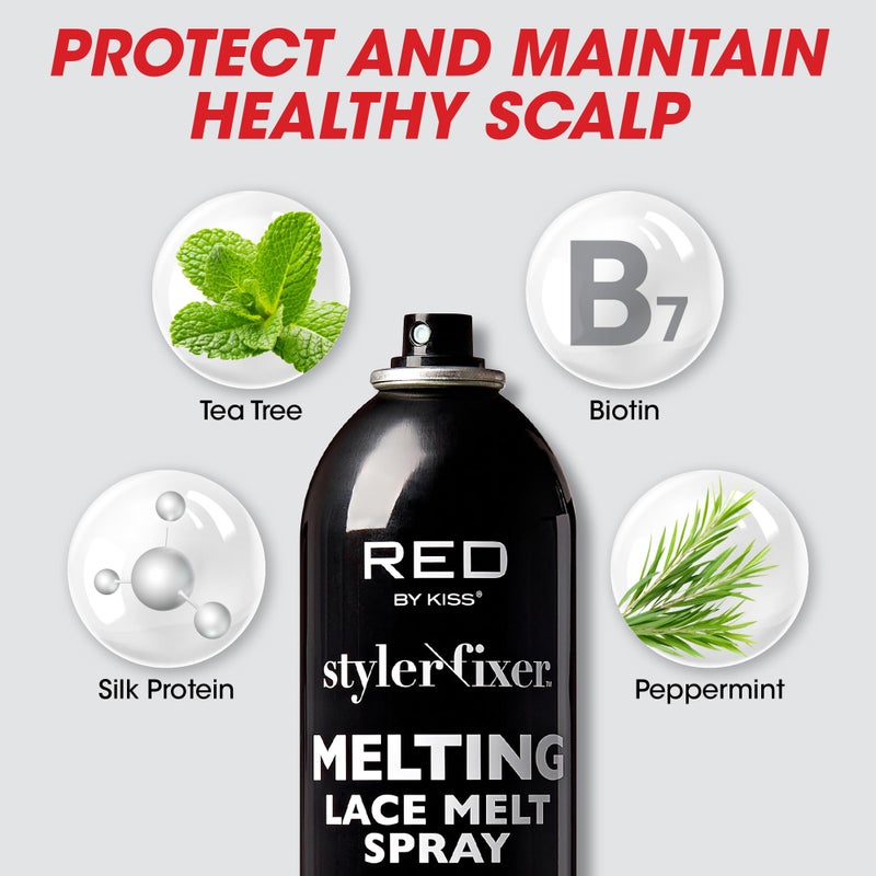 RED By Kiss Styler Fixer Melting Lace Melt Spray, Ultimate Hold, Scalp Protection, Fast Drying & No Residue, Strong Adhesion, Natural Look for Lace Front Wig - Image 5
