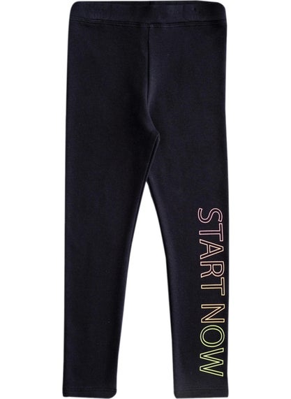 Black Start Now Printed Girls Winter Raised Girls Leggings