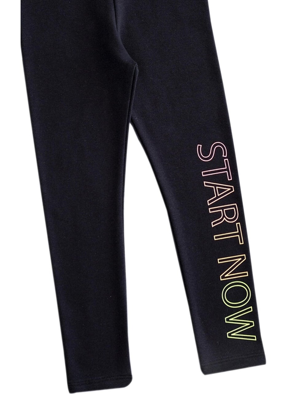 Lovetti - Black Start Now Printed Girls Winter Raised Girls Leggings - Image 1