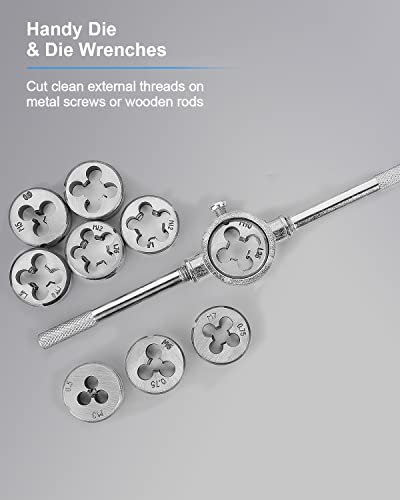 FAHKNS 110 PCS Metric Tap and Die Set, Metric Threads M2-M18 Rethreading Kit for Making Screw Threads for Cutting External and Internal Thread Threading with Storage Case - Image 4