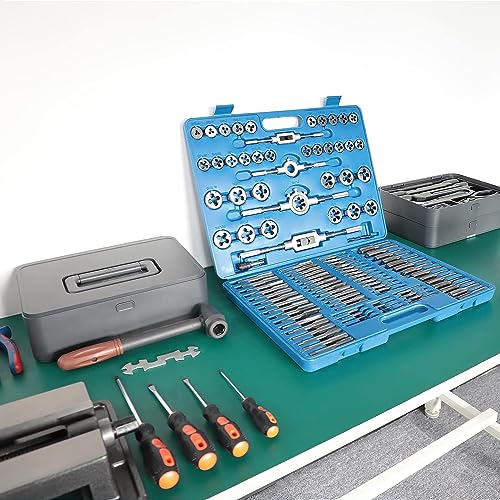 FAHKNS 110 PCS Metric Tap and Die Set, Metric Threads M2-M18 Rethreading Kit for Making Screw Threads for Cutting External and Internal Thread Threading with Storage Case - Image 2
