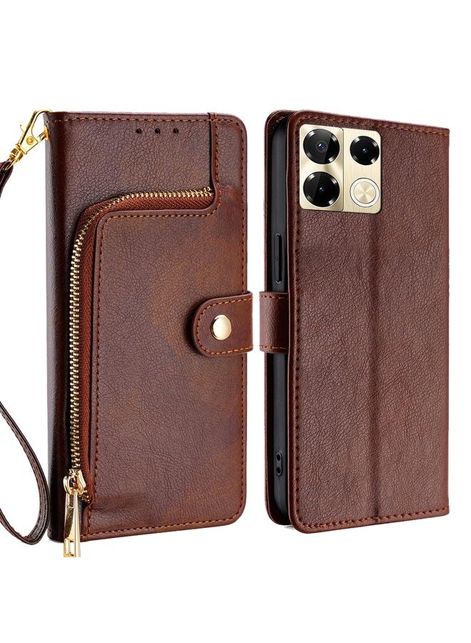 Zaboon Case For Infinix Note 40 Pro 5G Zipper Bag Leather Phone Case - Image 1
