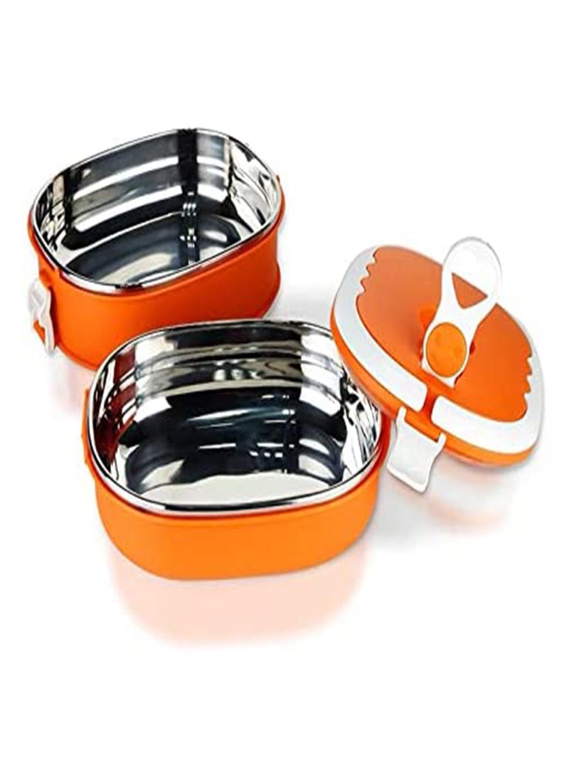 Excefore - Stainless Steel Bento Lunch Box, 1/2 Layer Rectangle Thermal for Food Stainless Steel Lunch Container Lunch Box Food Storage Container Kids - Image 1