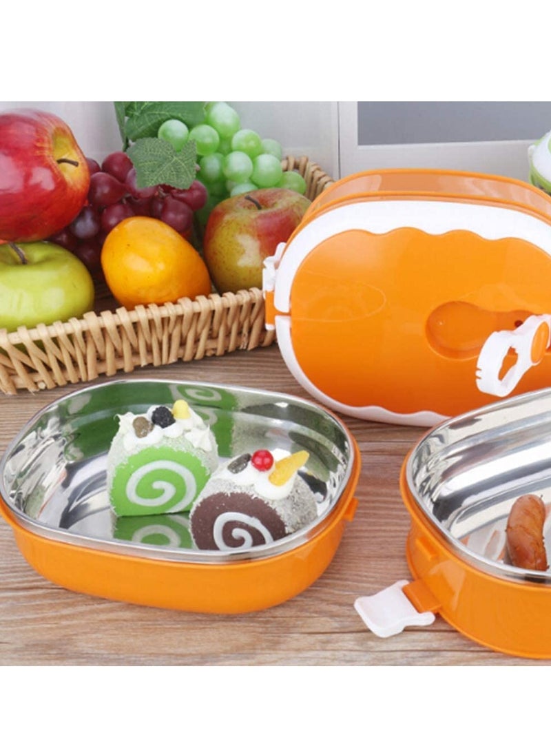 Excefore - Stainless Steel Bento Lunch Box, 1/2 Layer Rectangle Thermal for Food Stainless Steel Lunch Container Lunch Box Food Storage Container Kids - Image 1