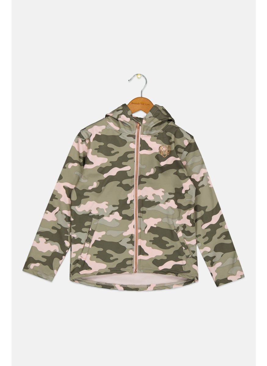 Body Glove - Kids Girl Camouflage Jacket, Olive - Image 1