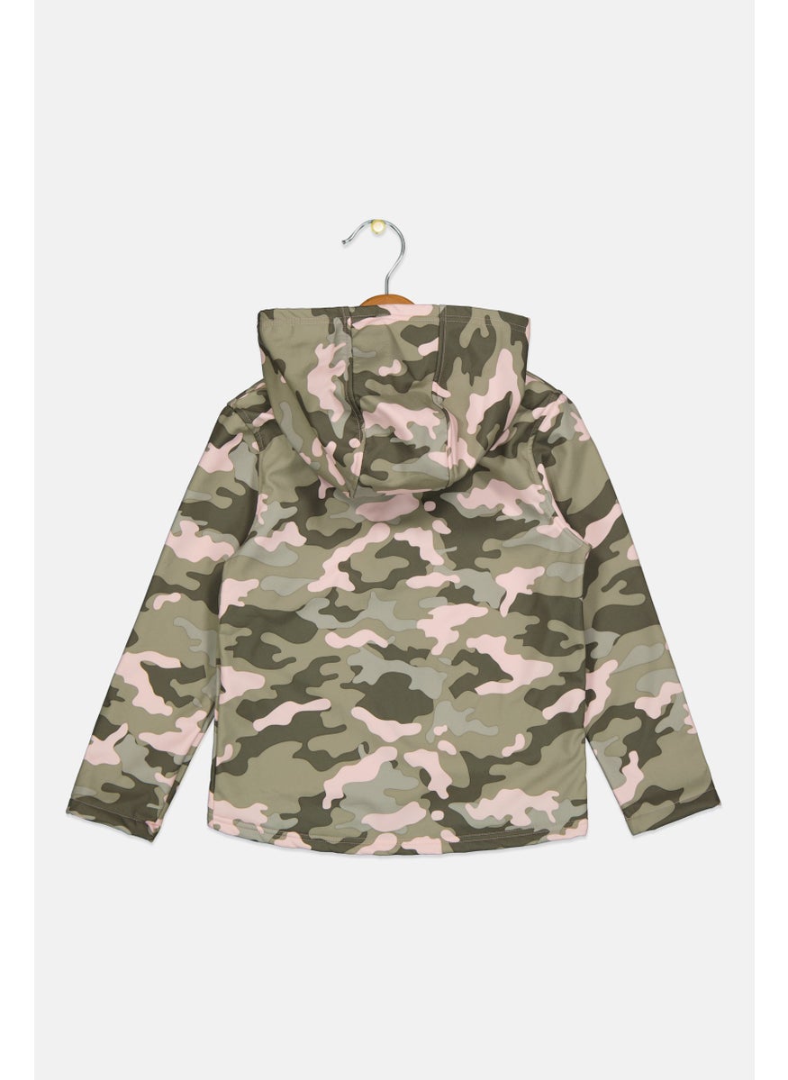 Body Glove - Kids Girl Camouflage Jacket, Olive - Image 1