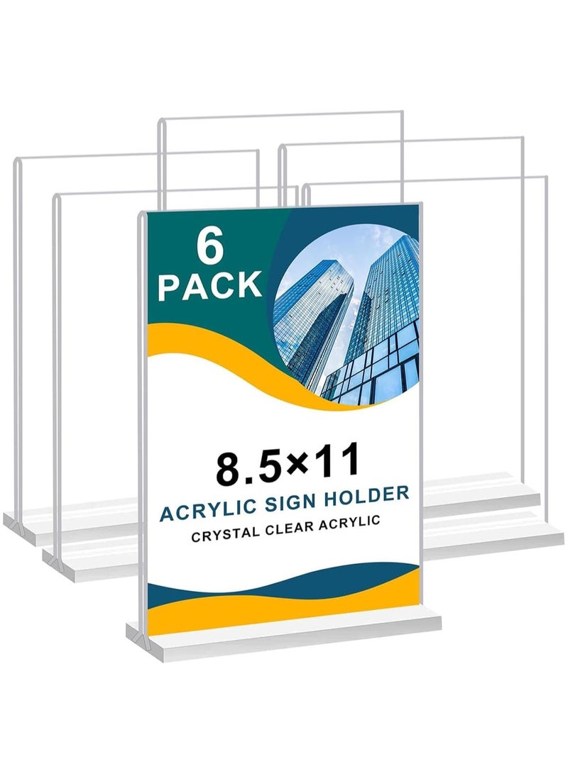 Slasa SLASA 6 Pack Acrylic Sign Holder A4 – T Shape Tabletop Display Stand, Double-Sided Clear Menu Poster Holder for Office, Hotel, Photo, Restaurant - Image 4